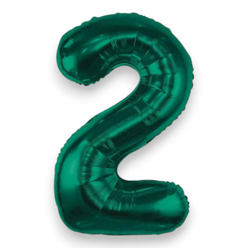 Picture of FOIL BALLOON NUMBER 2 BOTTLE GREEN 34 INCH